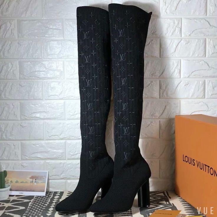 TOP Louis Vuitton LV LV Tight High Knitted Sock Boots