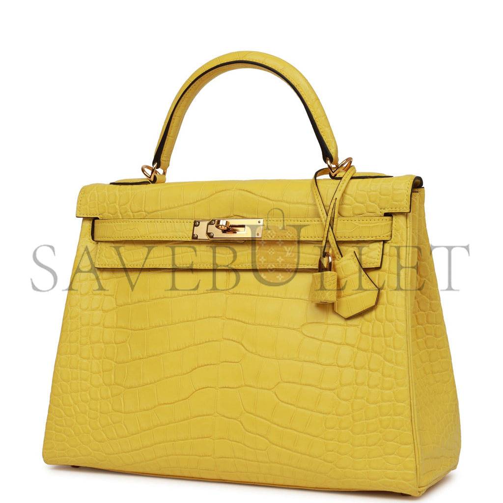 HERMES MASTER KELLY 32 MATTE ALLIGATOR GOLD HARDWARE (32*23*10.5cm)