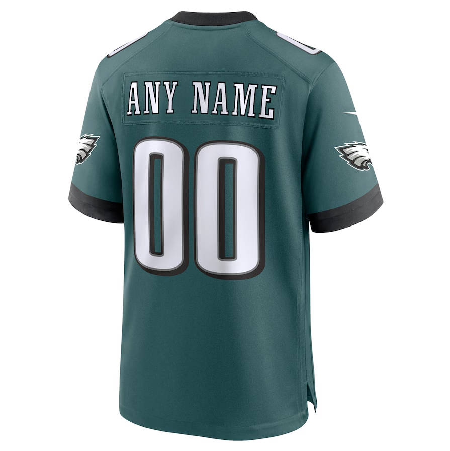 Men's Philadelphia Eagles Midnight Green Super Bowl LIX Custom Game Jersey