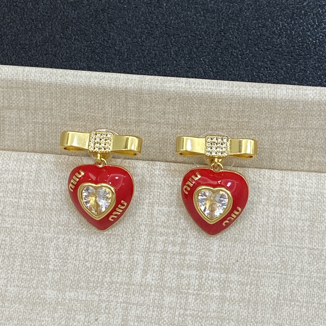 TOP Miu Miu Earrings - Gold&Red