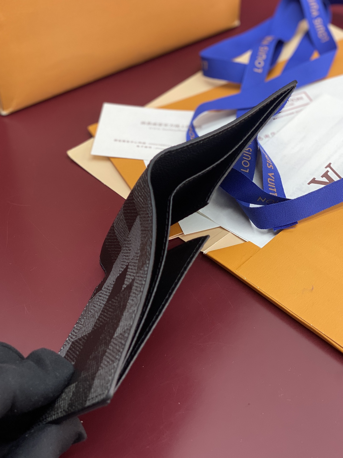 TOP Louis Vuitton LV Damier Graphite Printed Slender Wallet Damoflage Canvas 11x8.5x2cm - Black