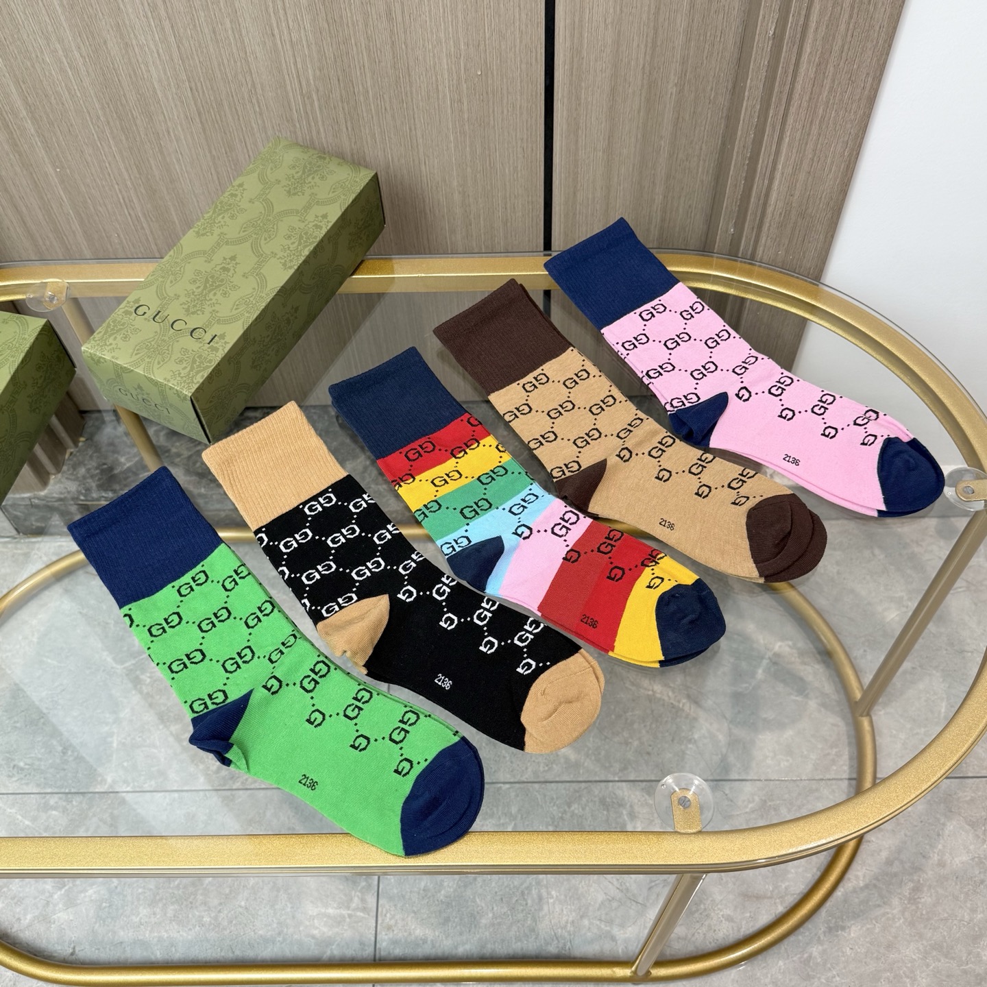 TOP GUCCI Socks - 5 Pieces as a Set