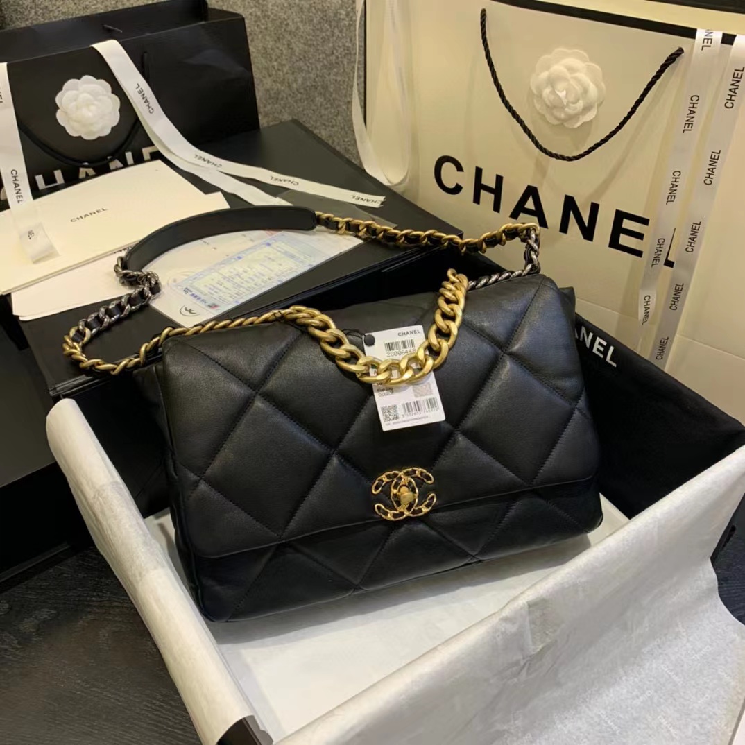 TOP CHANEL 19 Bag Lambskin 26cm/36cm - Black