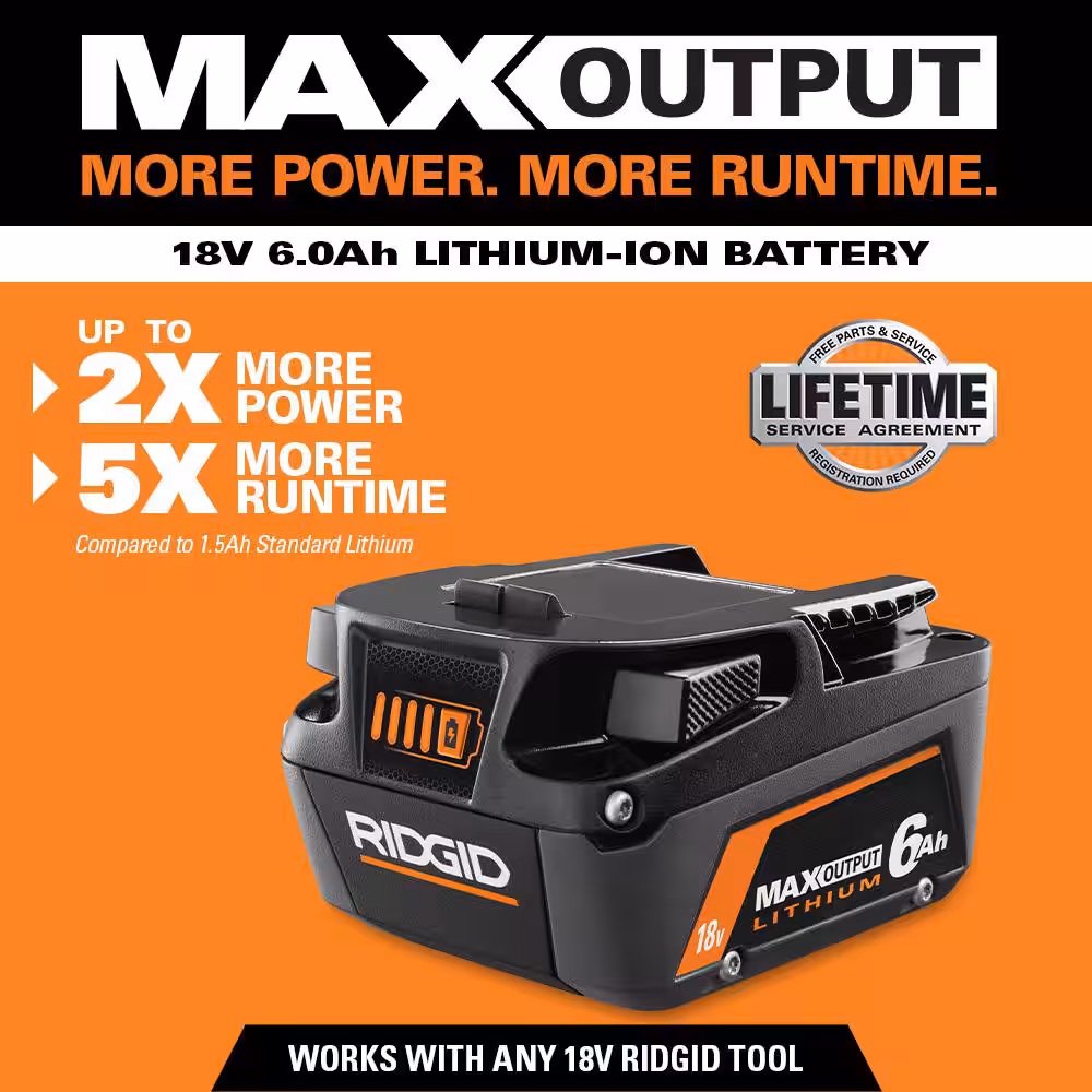 18V 6.0 Ah MAX Output Lithium-Ion Batteries (2-Pack)