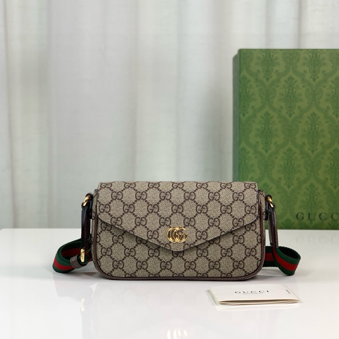 TOP GUCCI Ophidia Bag Mini 13X22X4cm - Brown