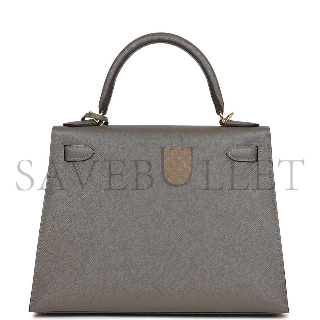 HERMÈS KELLY SELLIER 28 GRIS MEYER EPSOM GOLD HARDWARE (28*22*10cm)