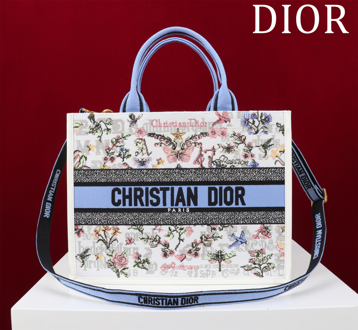 TOP Christian Dior  Book Tote Bag - 2 Sizes - Blue