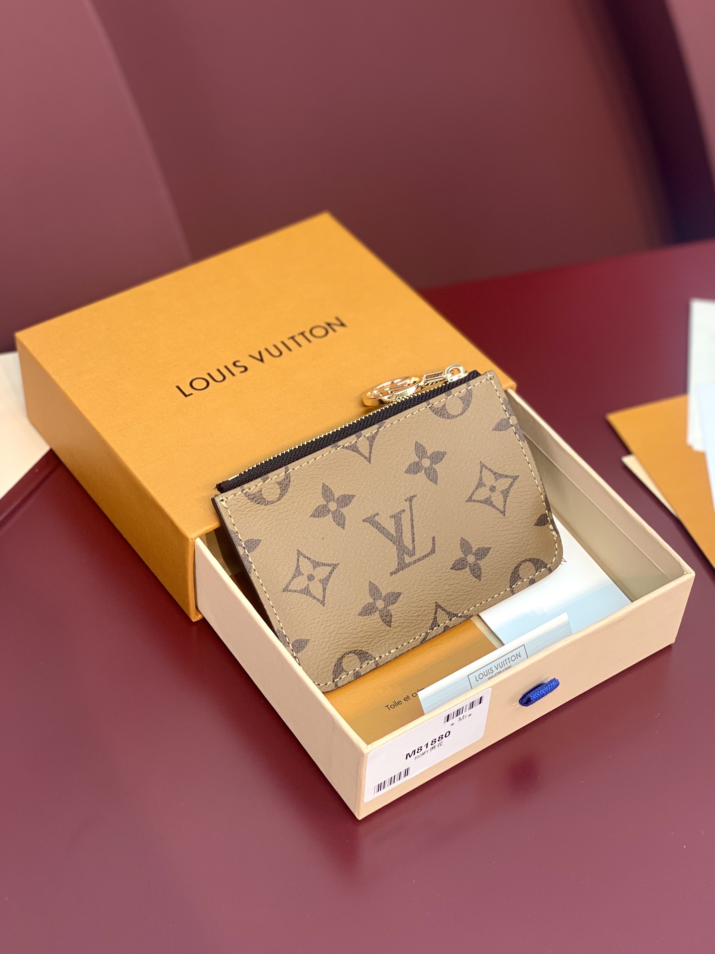 TOP Louis Vuitton LV Romy Card Holder Monogram 12x8x0.8cm - Khaki/Black