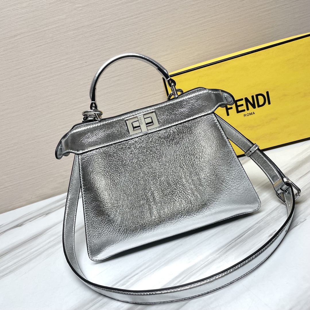 TOP FENDI Classic Peekaboo I See U - 20CM/27CM Silver - SHW