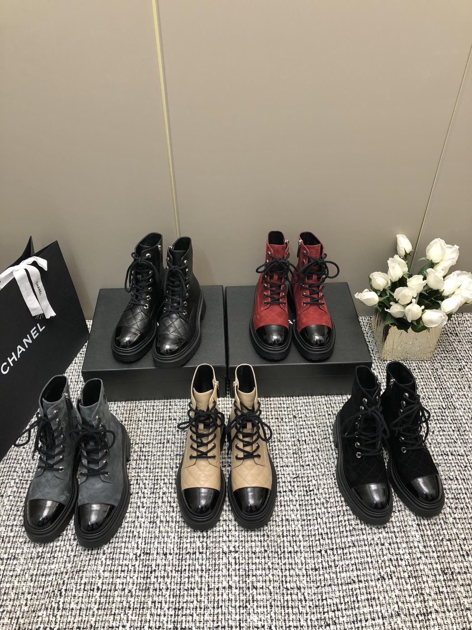 TOP CHANEL Sheepskin Thick Soled Short Boots - 5 Colors