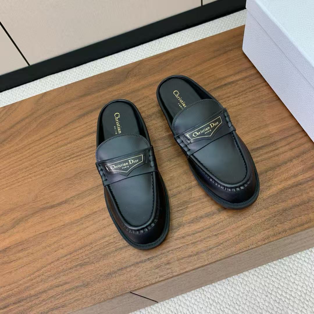 TOP Christian Dior Loafer Mules - Black