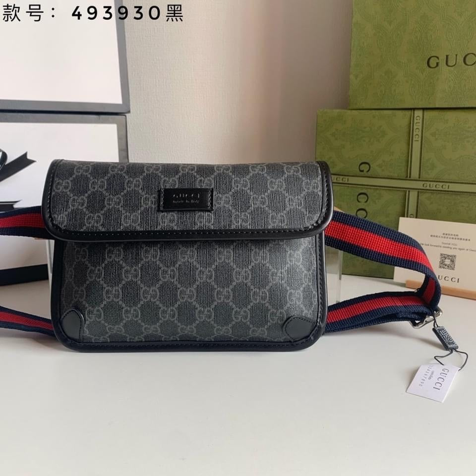 TOP GUCCI G*G Neo Supreme Vintage Belt Bag - Black