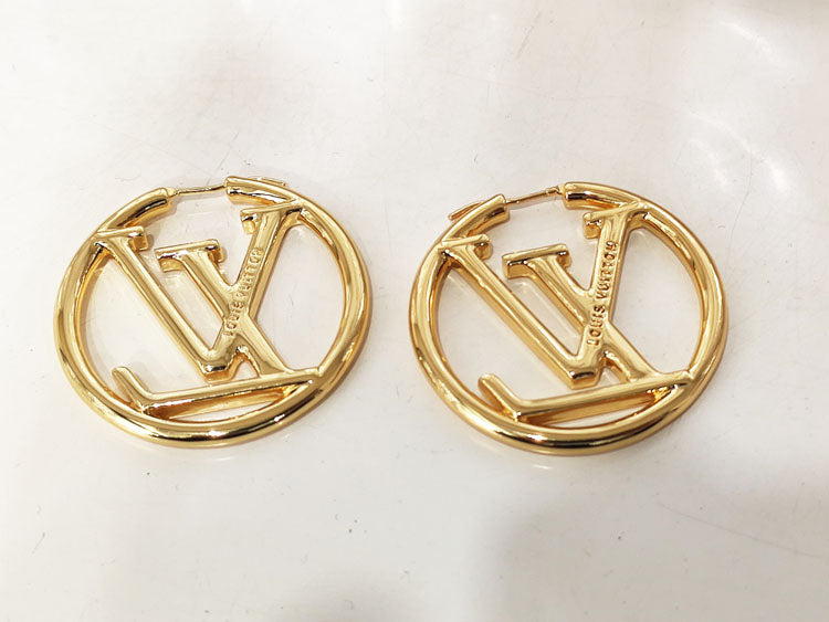 TOP Louis Vuitton LV Round Hoops Earrings - Gold