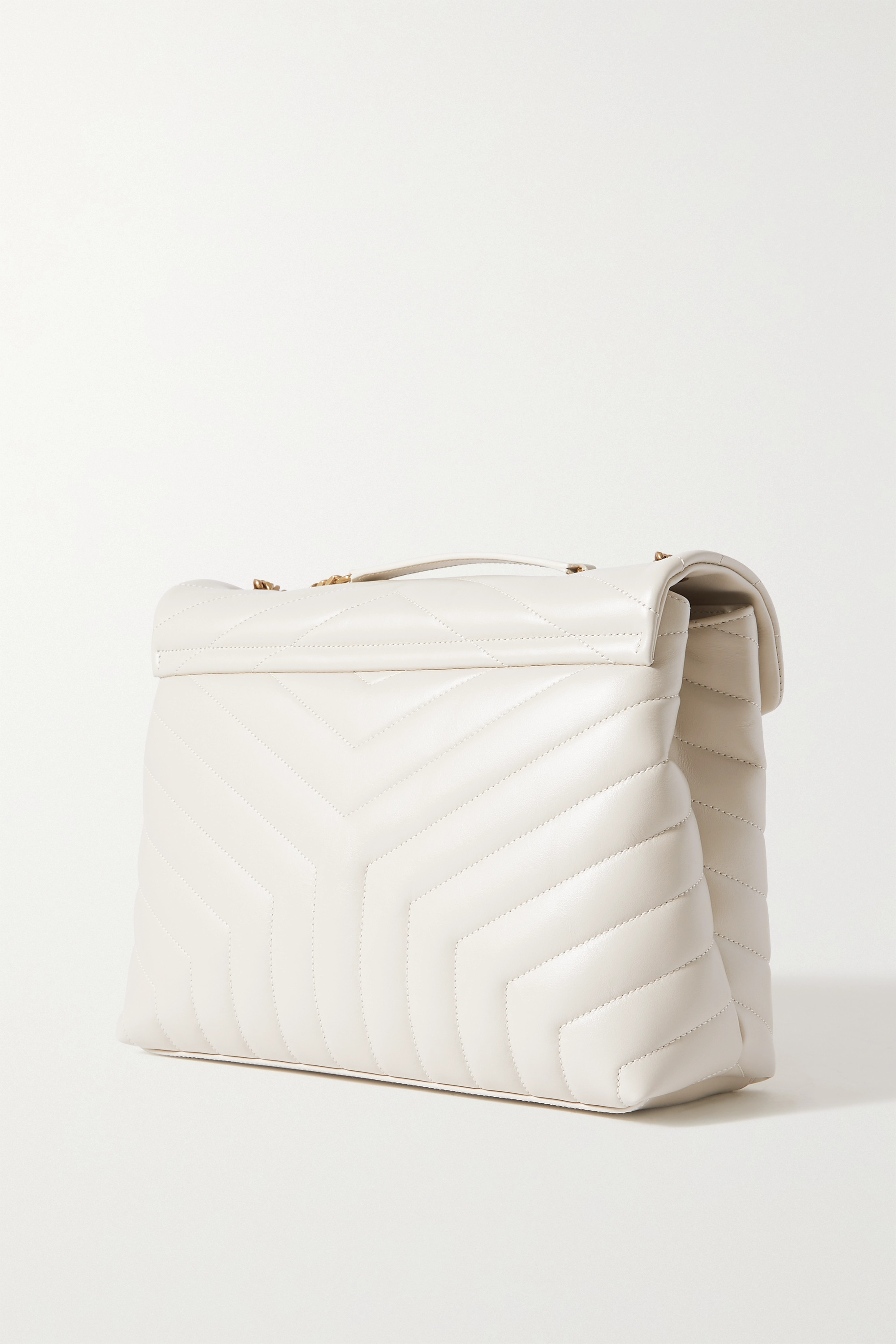 SAINT LAURENT YSL Loulou medium quilted leather shoulder bag white(Replica)
