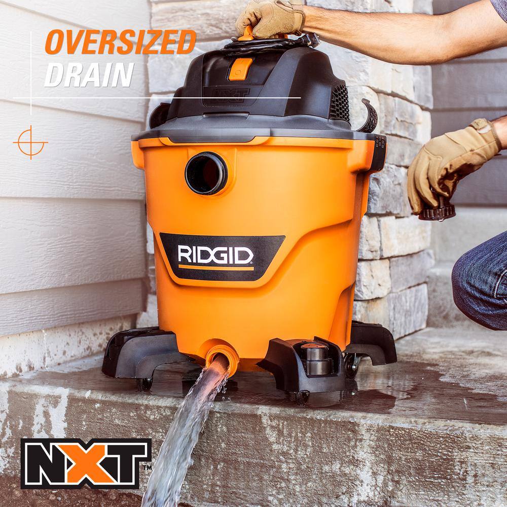 12 Gallon 5.0 Peak HP NXT Shop Vac Wet Dry Vacuum with General Debris Filter, Locking Hose and Accessory Attachments