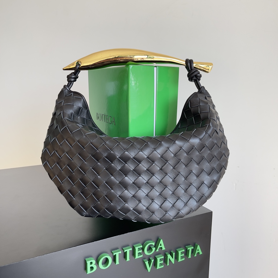 TOP Bottega Veneta BV Sardine Bag Intrecciato Weave 36x3x24 cm - Black