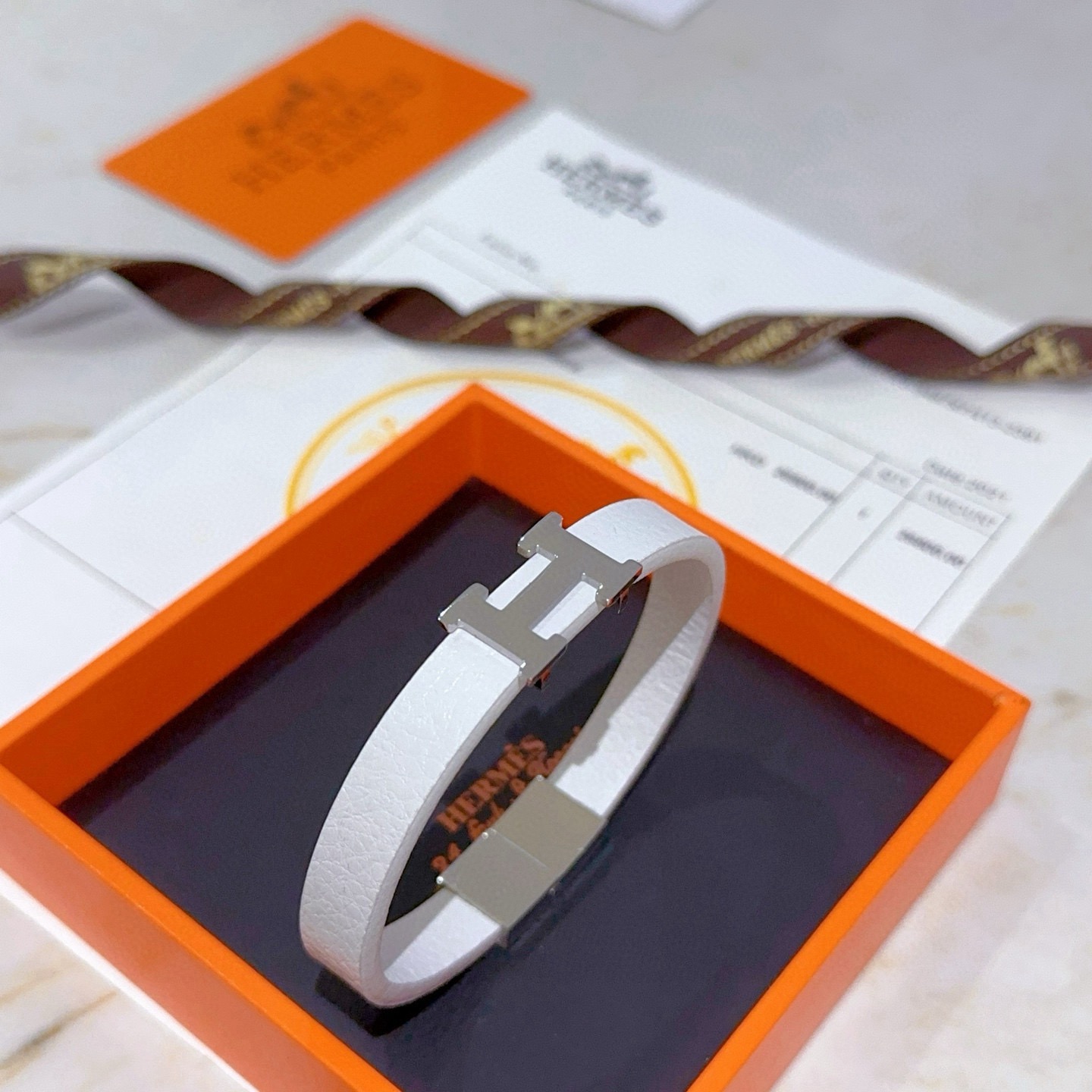 TOP HERMES Bracelet- White