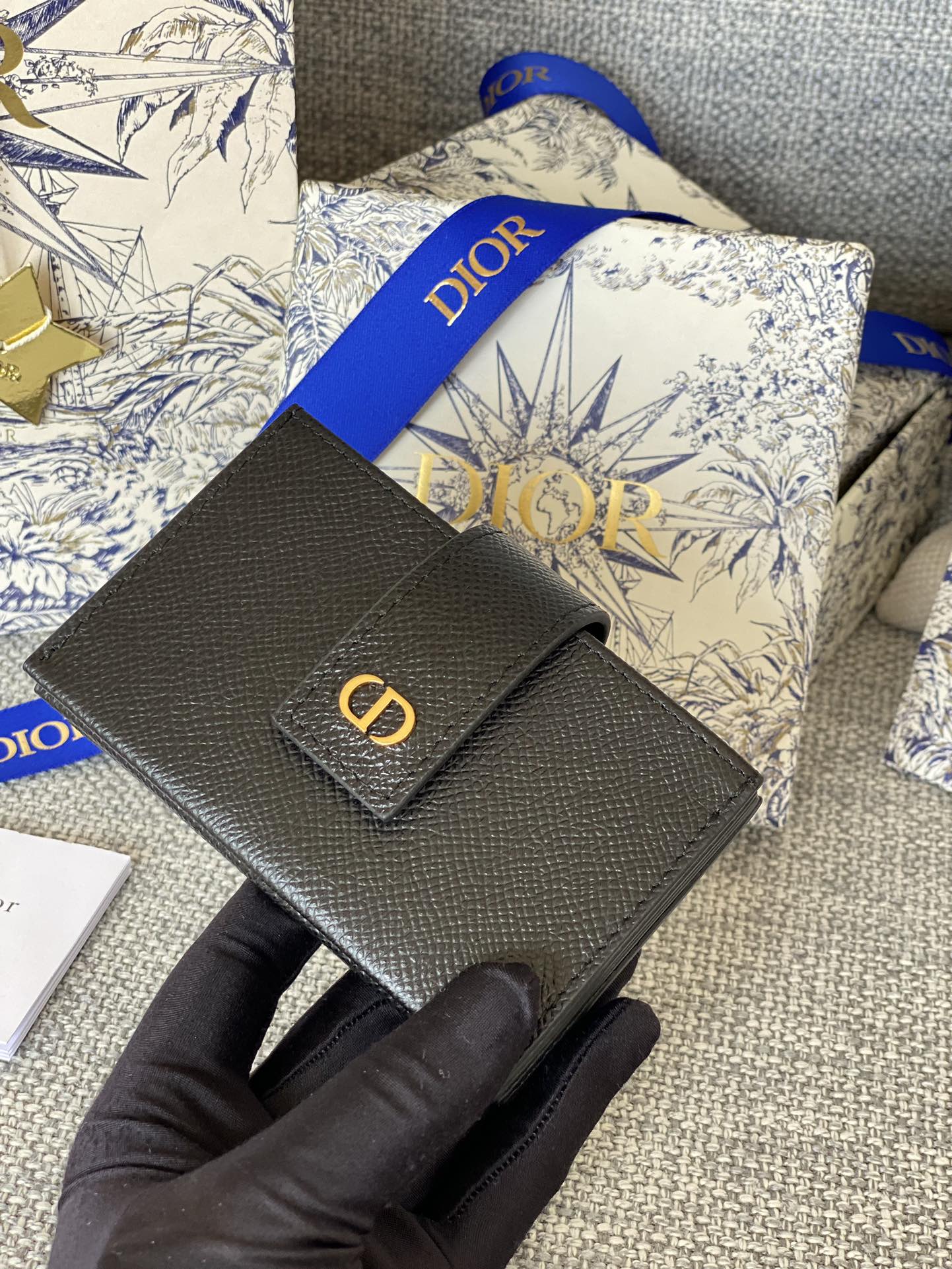 TOP Christian Dior 30 Montaigne Calfskin Card Holder 11x7x2cm - 6 Colors