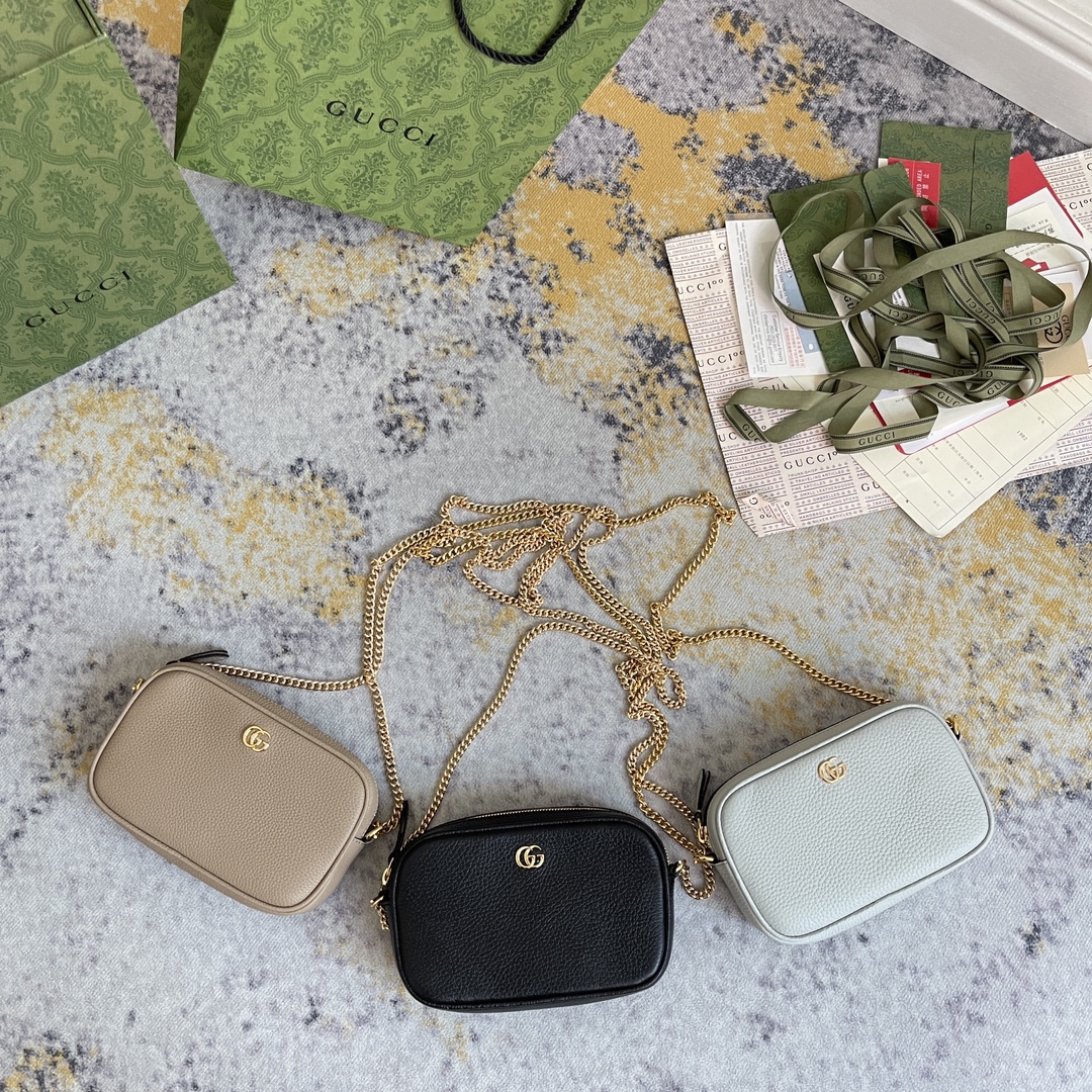 TOP GUCCI Mini Leather Chain Bags 18.5X11X4CM - 3 Colour