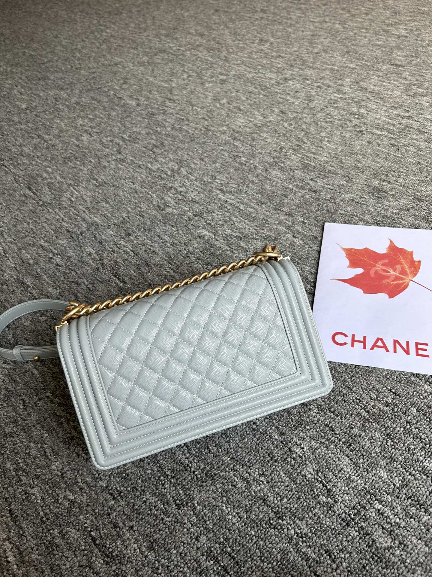 TOP CHANEL Le Boy Bags 25cm - Haze Blue&GHW