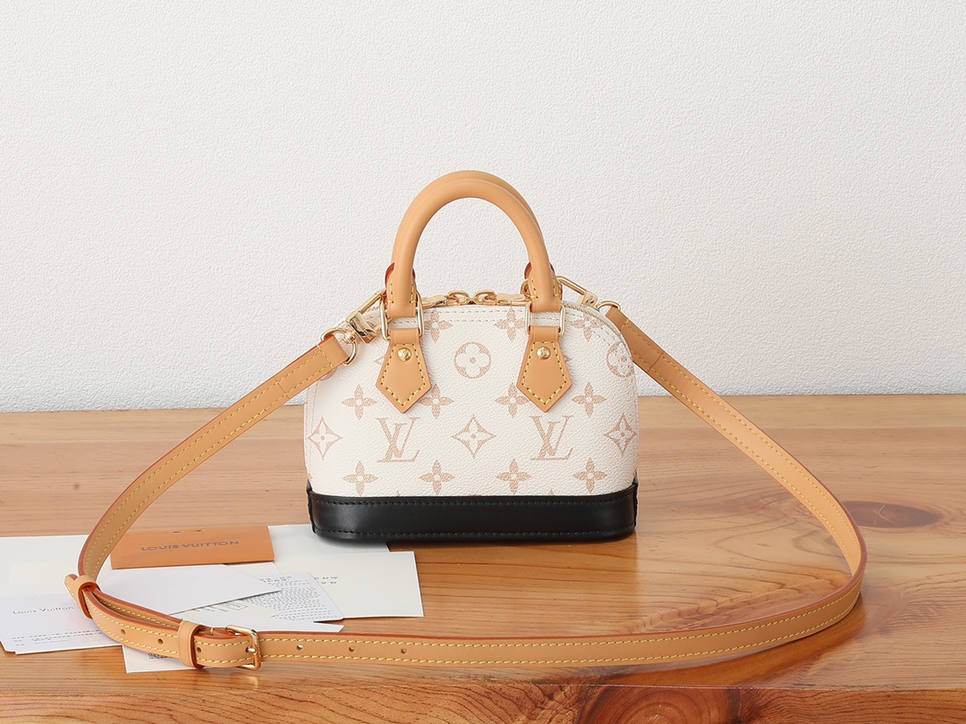 TOP Louis Vuitton LV Monogram Dune Alma Nano Bag 18x12x8cm - Beige