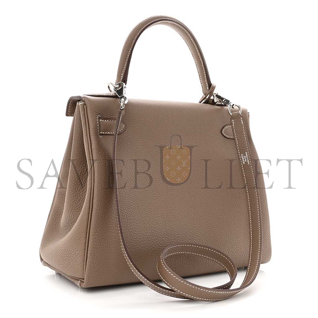 HERMÈS TOGO KELLY RETOURNE 28 ETOUPE (25*17*7cm)