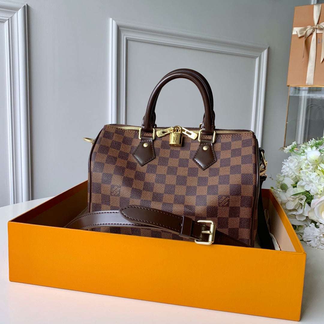 TOP Louis Vuitton LV L*V Speedy 25 Damier Ebene