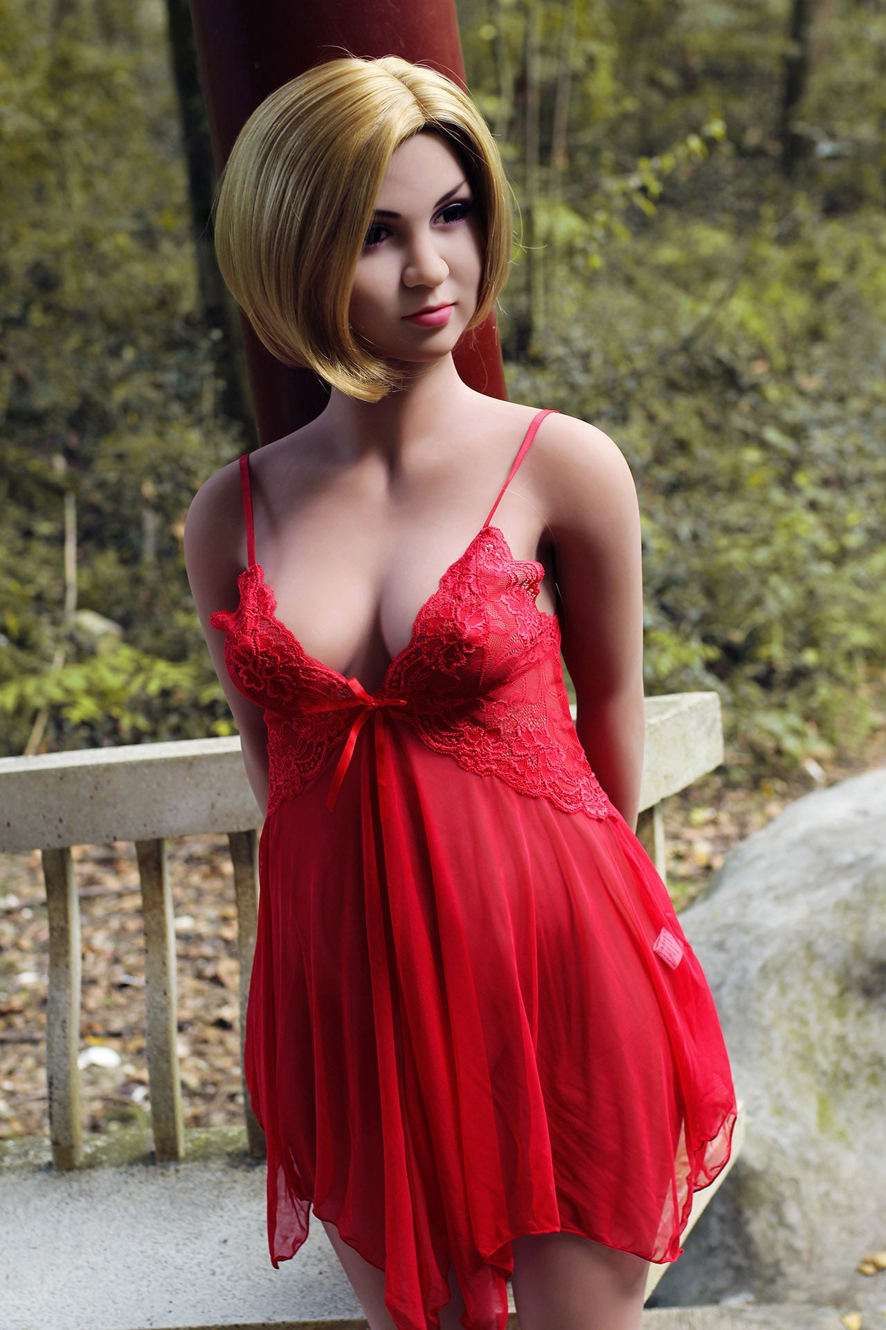 158cm/5ft2 C-cup Pregnant Short  Blonde Hair TPE Sex Doll – #93 Head