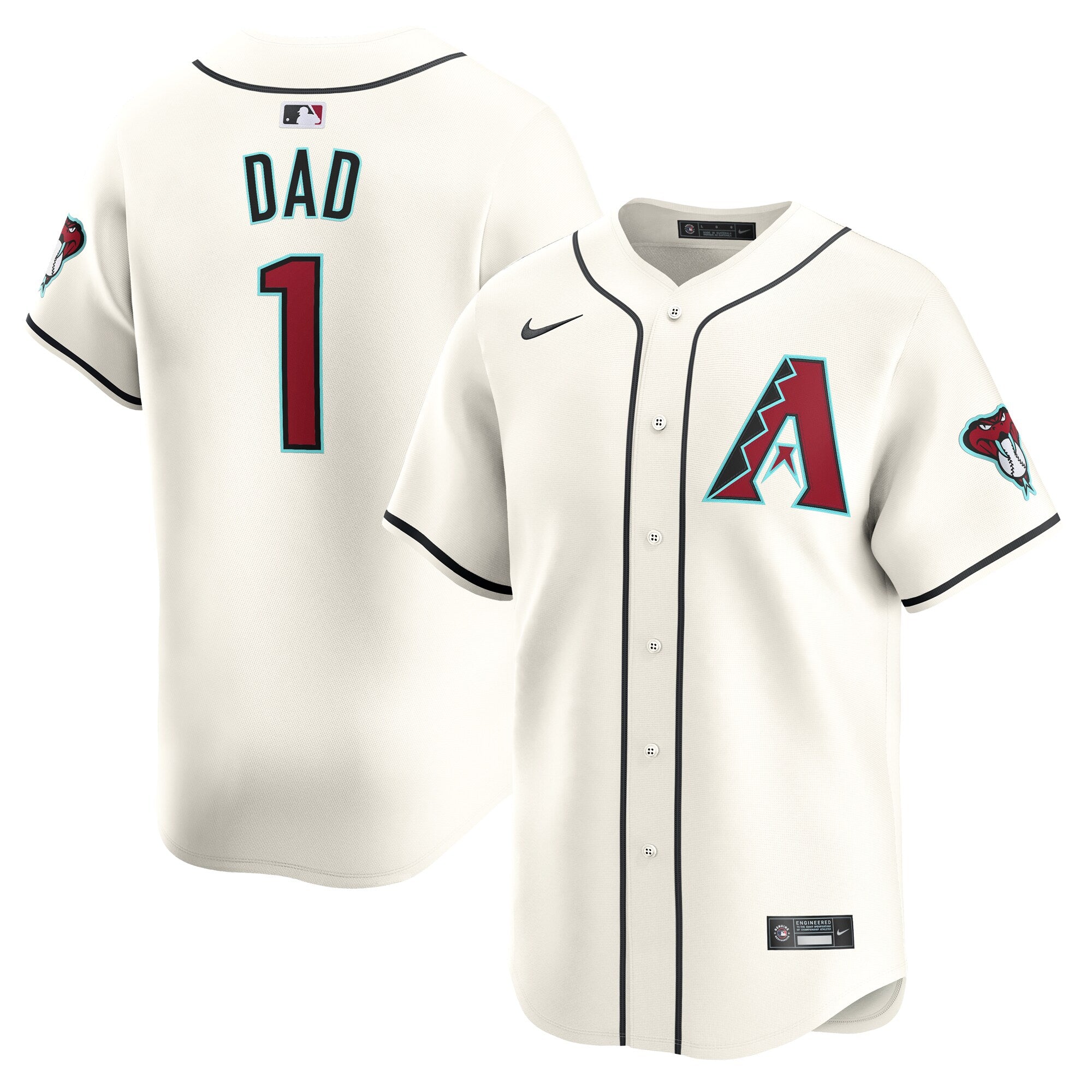 Arizona Diamondbacks  #1 Dad Home Limited Jersey - White
