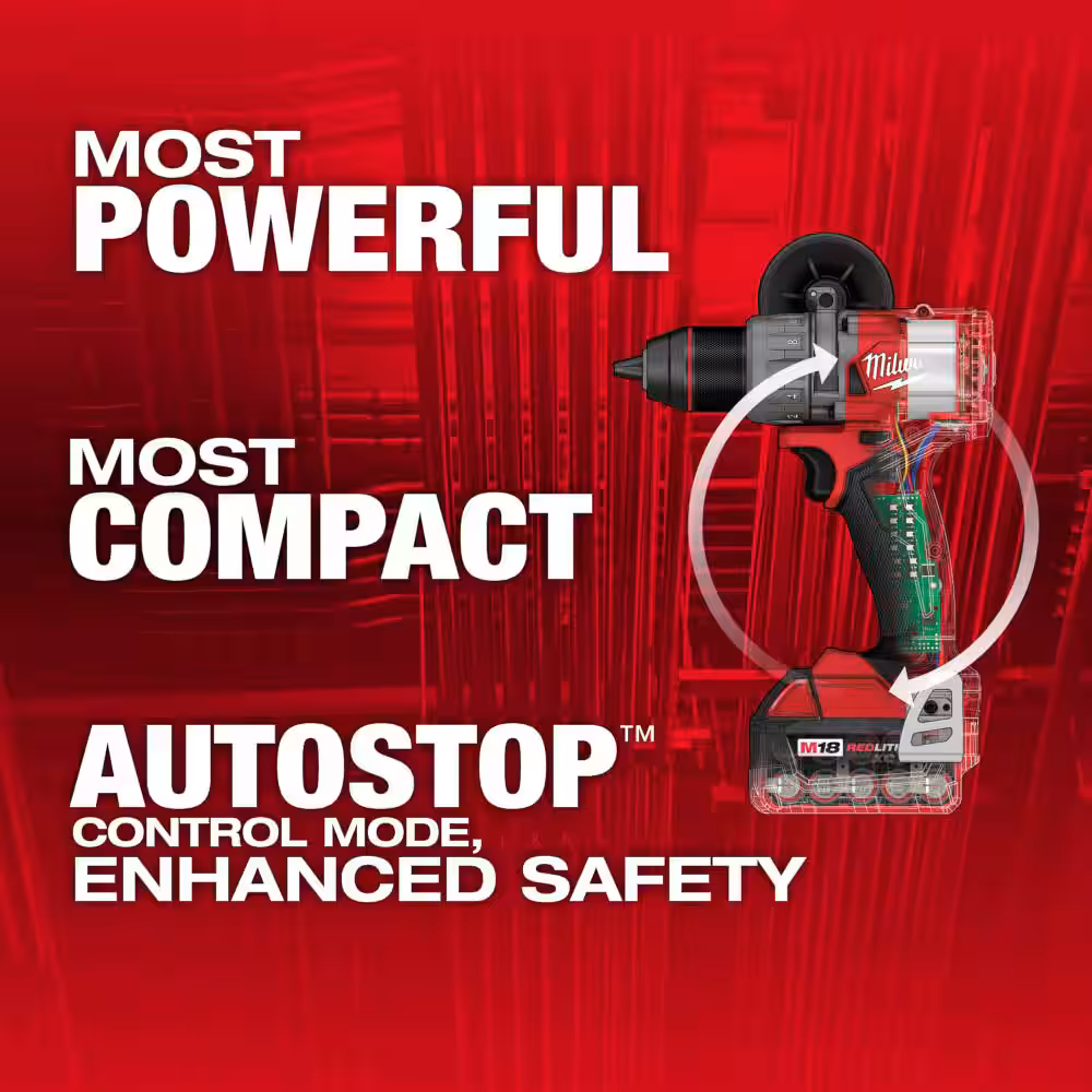 M18 FUEL 18V Lithium-Ion Brushless Cordless 1/2 in. Drill/Driver Kit W/(2) 5.0Ah Batteries, Charger, and Hard Case