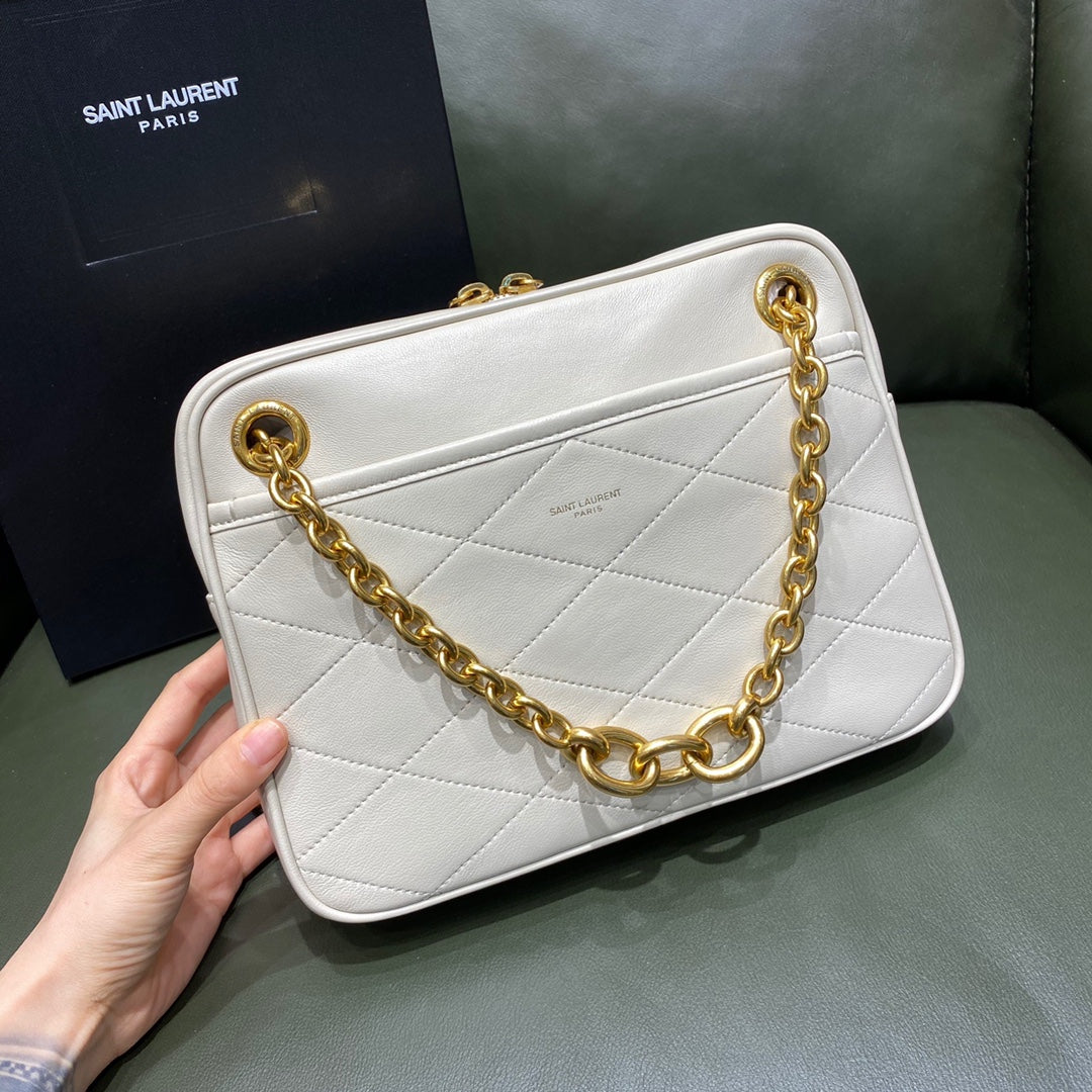 TOP Yves Saint Laurent YSL Small Le Maillon Chain Bag - Cream