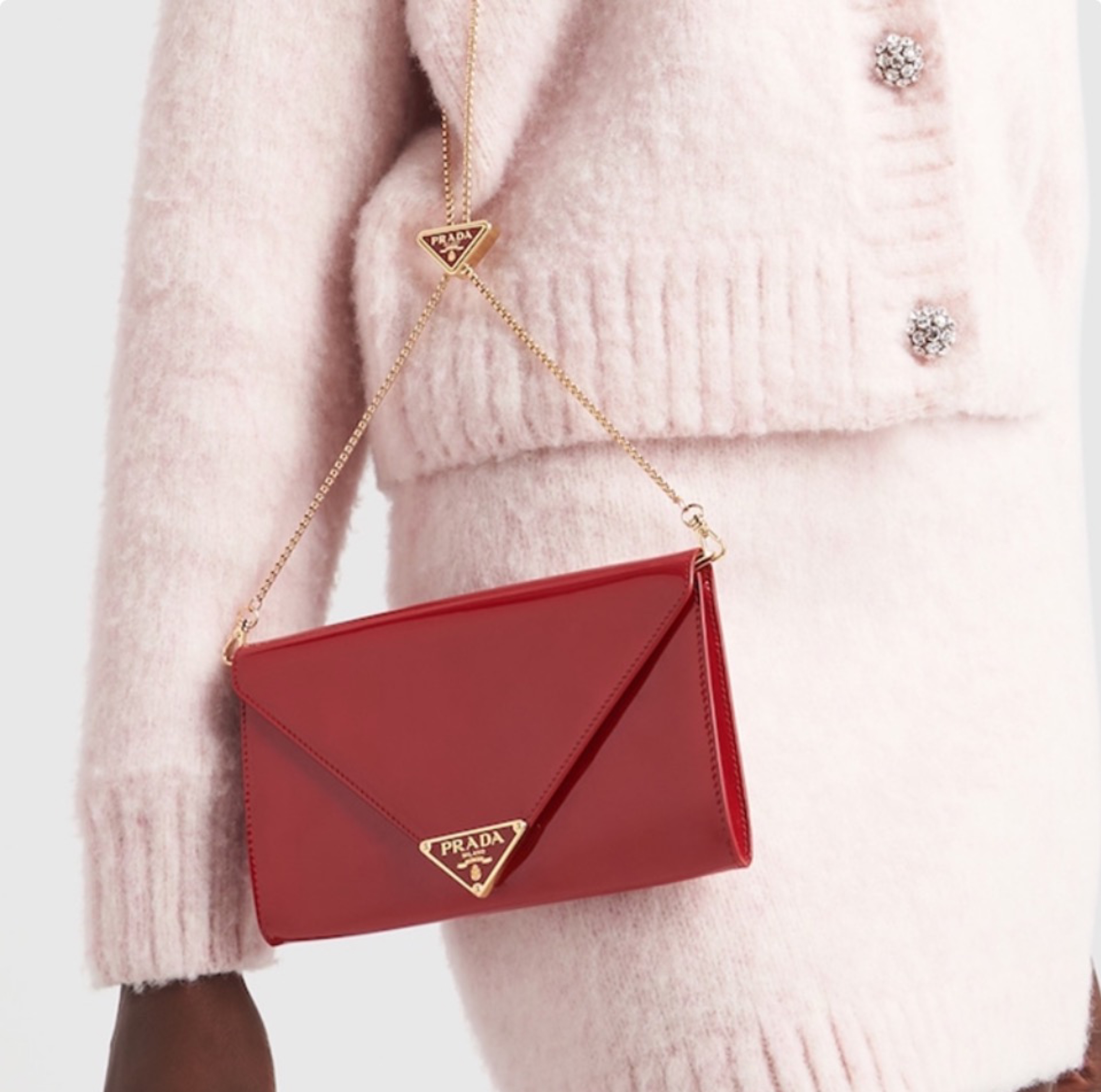 Prada  Leather Clutch Shoulder Bag Handbag（Replica）