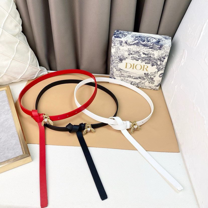 TOP Christian Dior Bee Cowhide Belts 2CM - 3 Colors