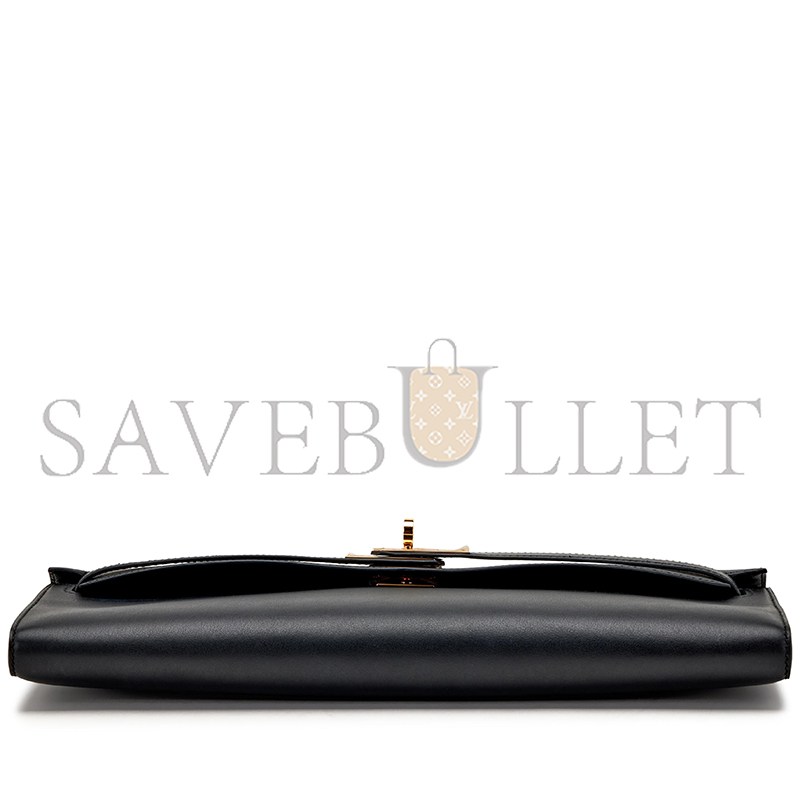 HERMES MASTER BLACK SWIFT KELLY CUT GOLD HARDWARE (31*13*2.5cm)