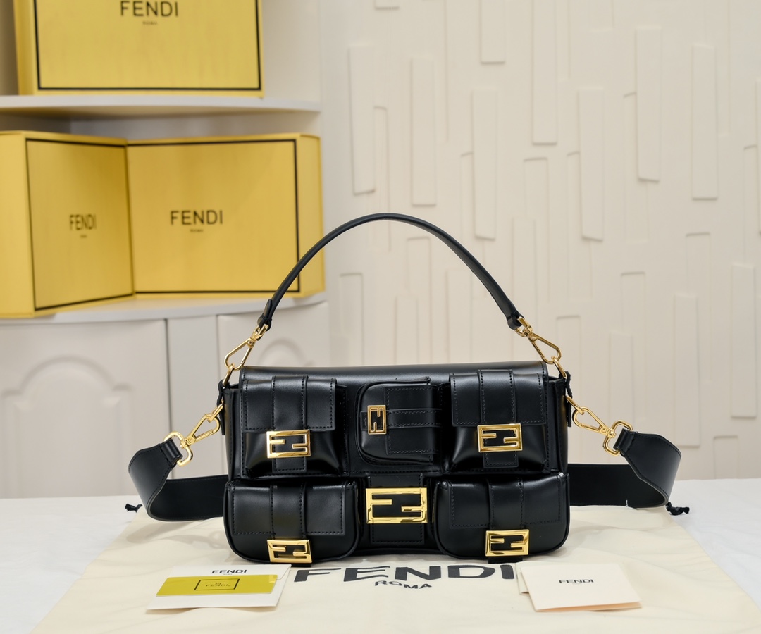 TOP FENDI Multi Pocket Baguette Bags - 27cm - 3 Colors