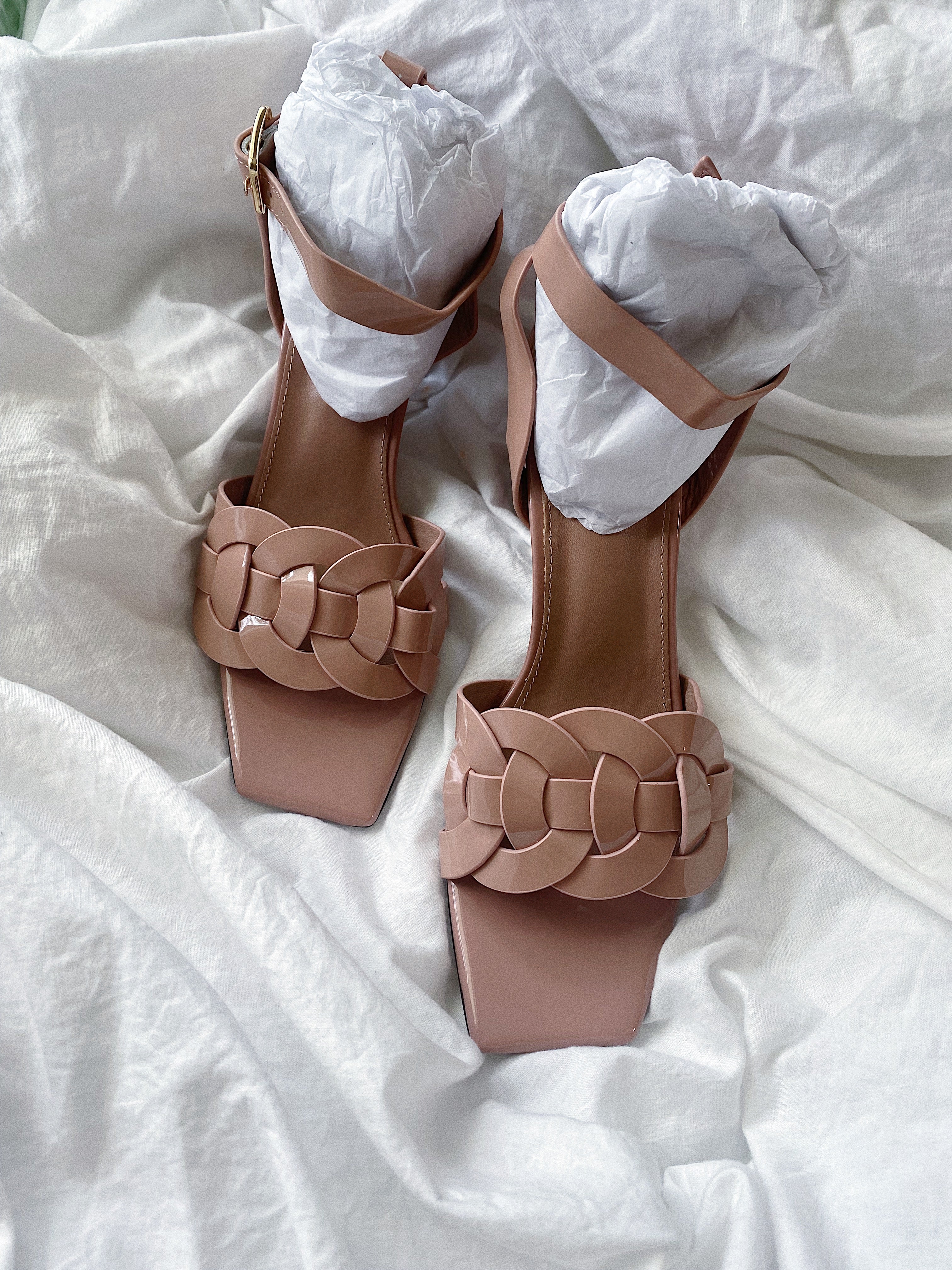 TOP Yves Saint Laurent YSL Patent Tribute Block Heels - Mauve