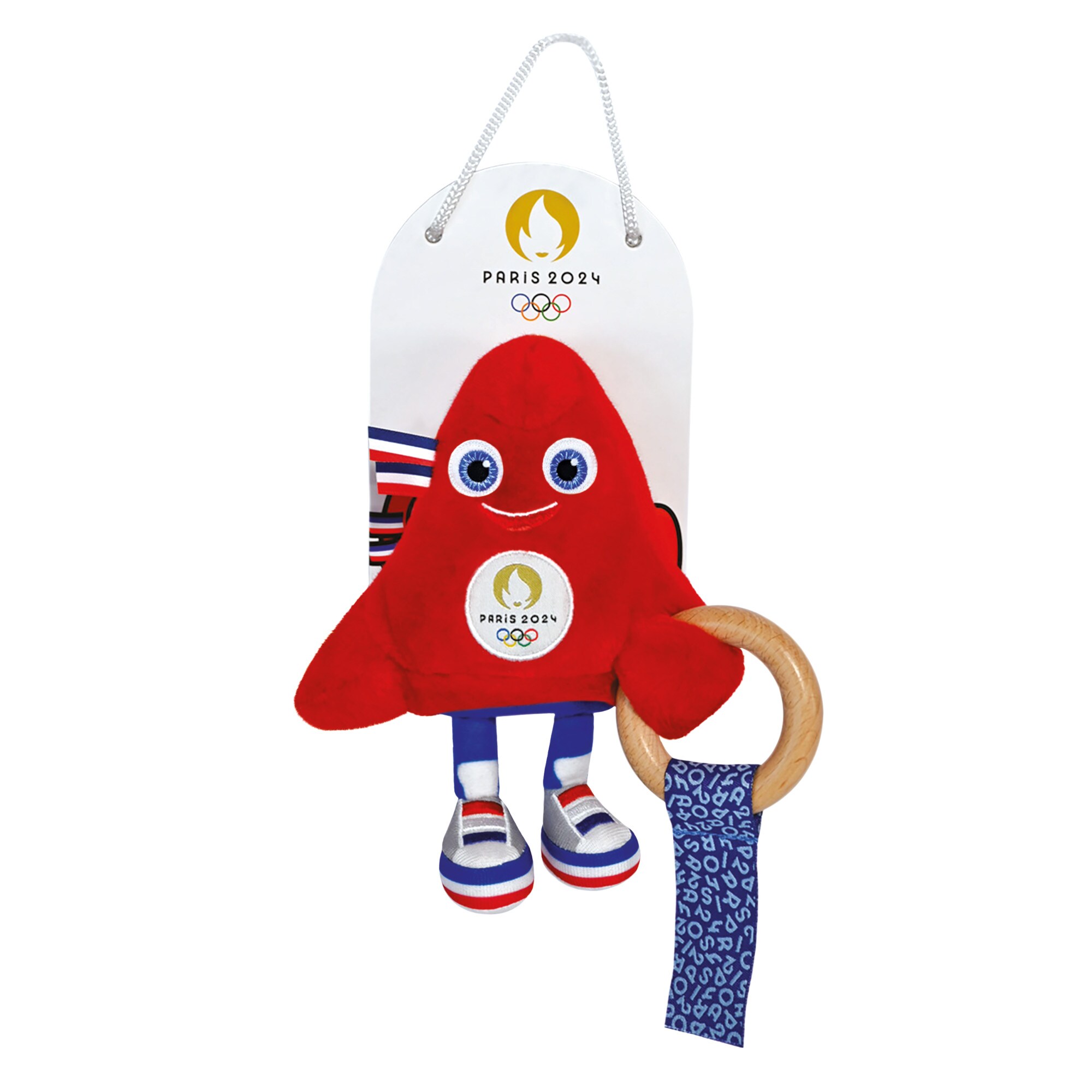 Paris 2024 Olympics Mascot Rattle With Wooden Ring