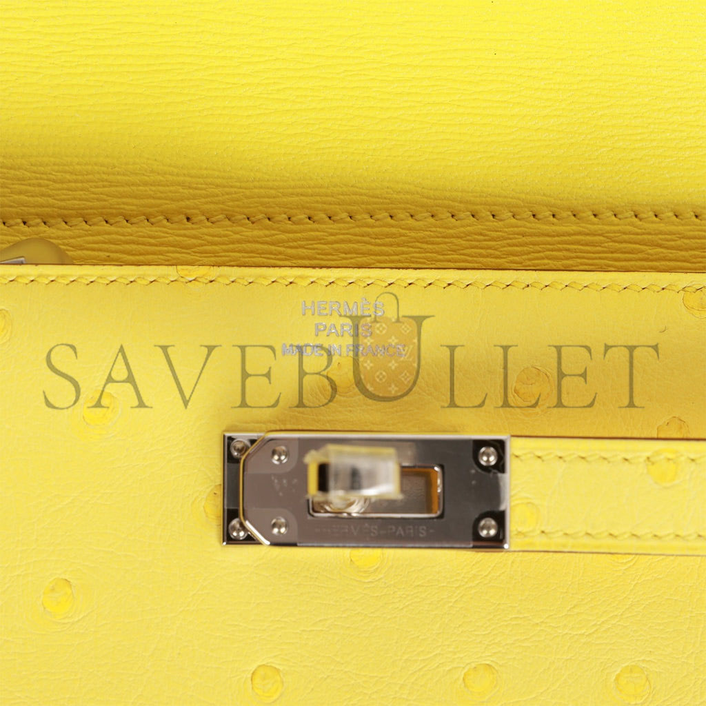 HERMES MASTER KELLY DEPLIANT WALLET OSTRICH PALLADIUM HARDWARE (15*10*3cm)