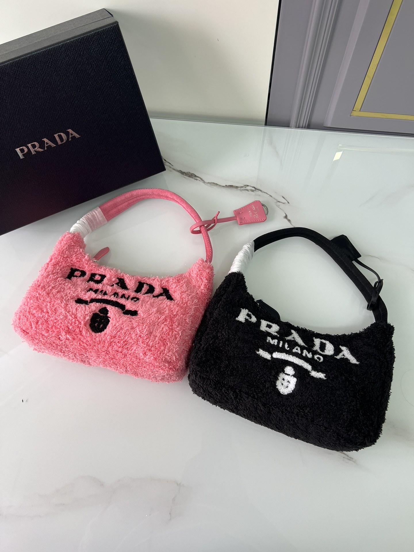 TOP PRADA Re-Edition 2000 Bag Terrycloth 22x17x6cm - 3 Color