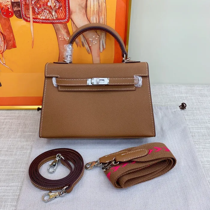 Hermès Kelly22 Silver Buckle Epsom Tote  (Replica)