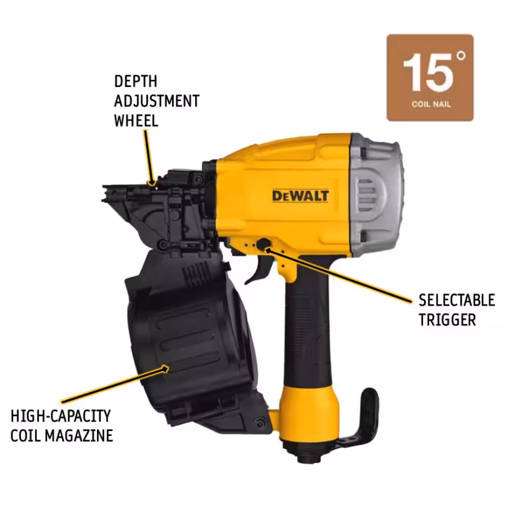Pneumatic 15? Coil Framing Nailer