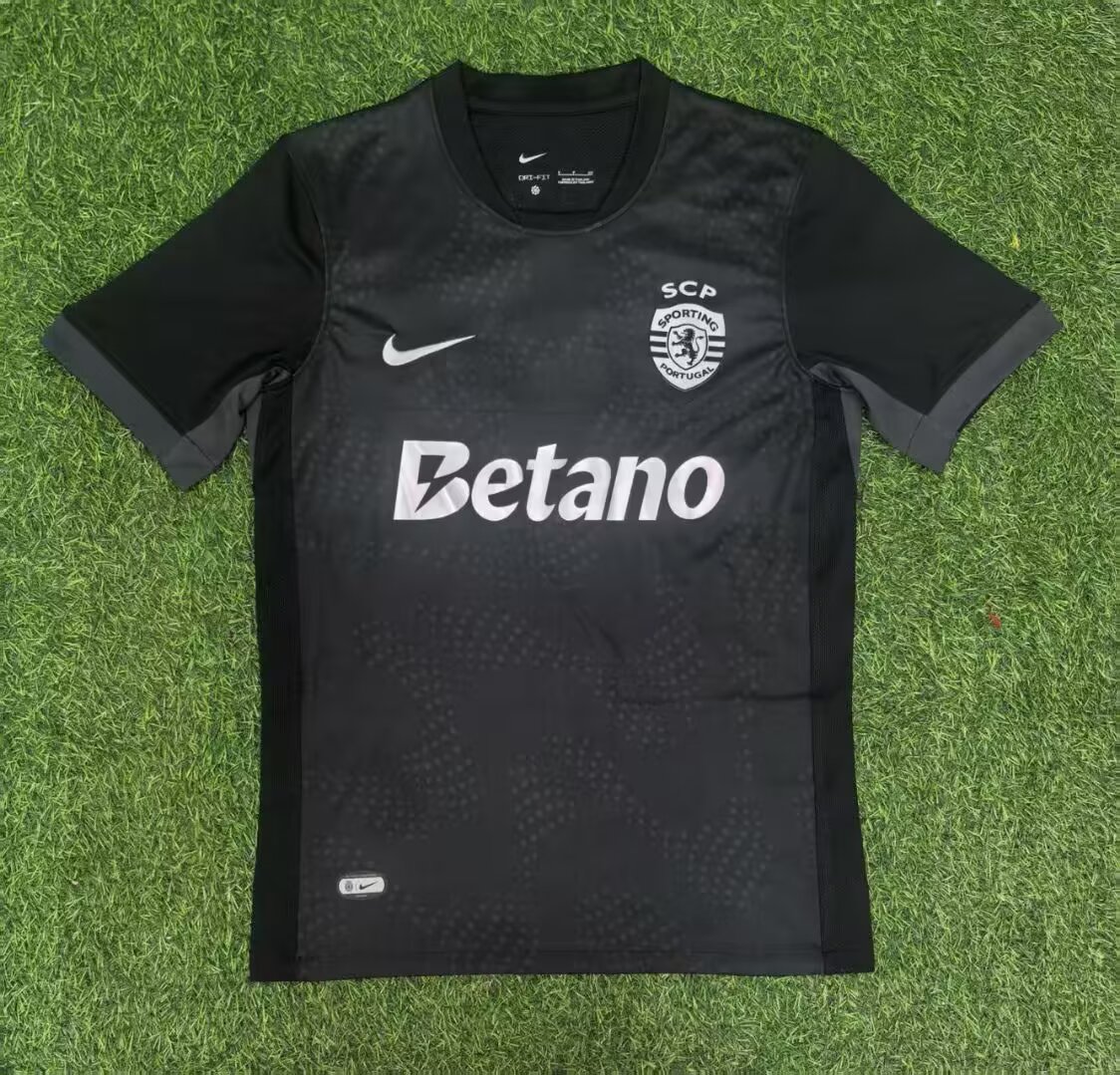 2025/2026 Sporting Lisbon Away Black Football Shirt 1:1 Thai Quality