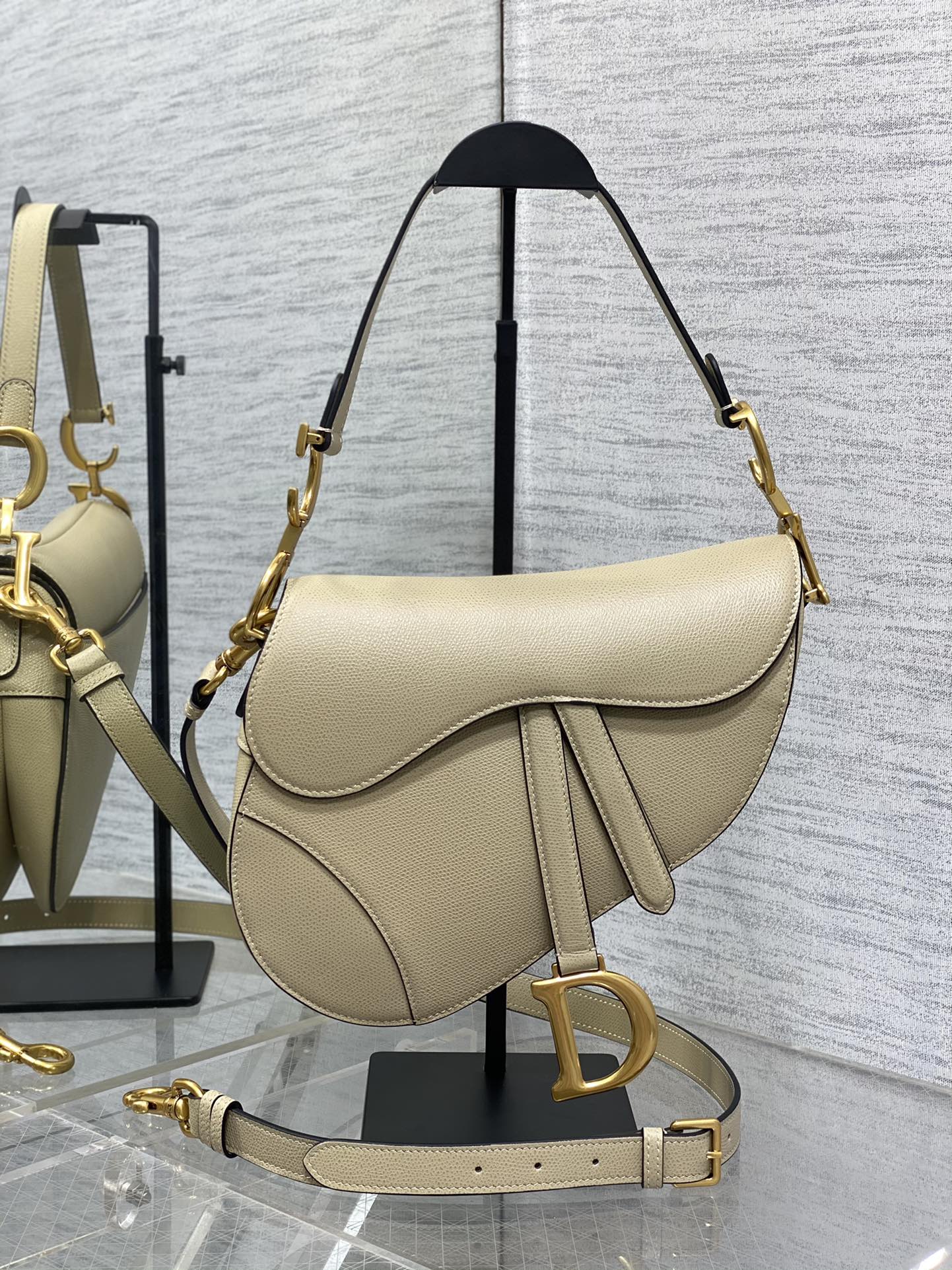 TOP Christian Dior Saddle Bag Medium - 24×6×18cm - Apricot