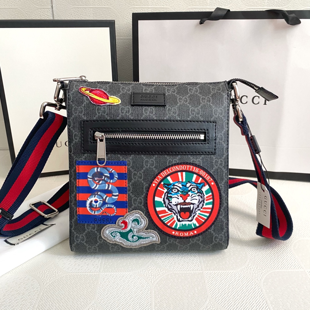 GUCCI Classic Canvas&Leather Crossbody Bag(Replica)