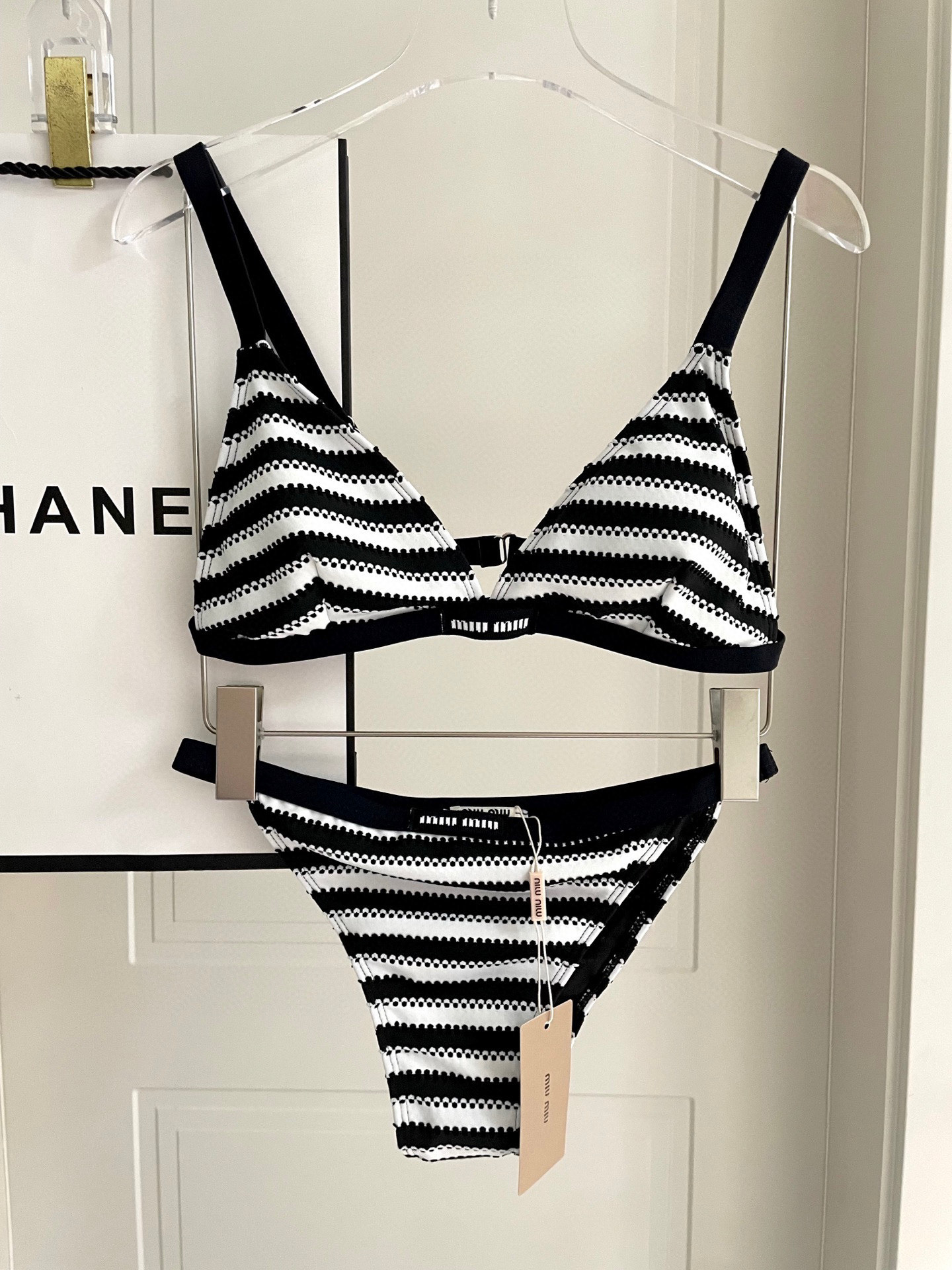 TOP Miu Miu Bikini Swimsuit - Black and White