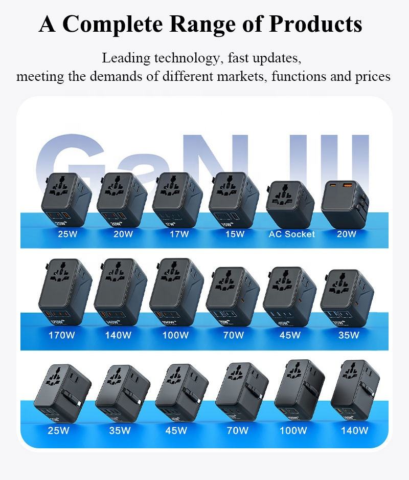 Charger 35w Multi Plug Travel Adapter International Universal Travel Adapter with Usb and Type C Worldwide Charger