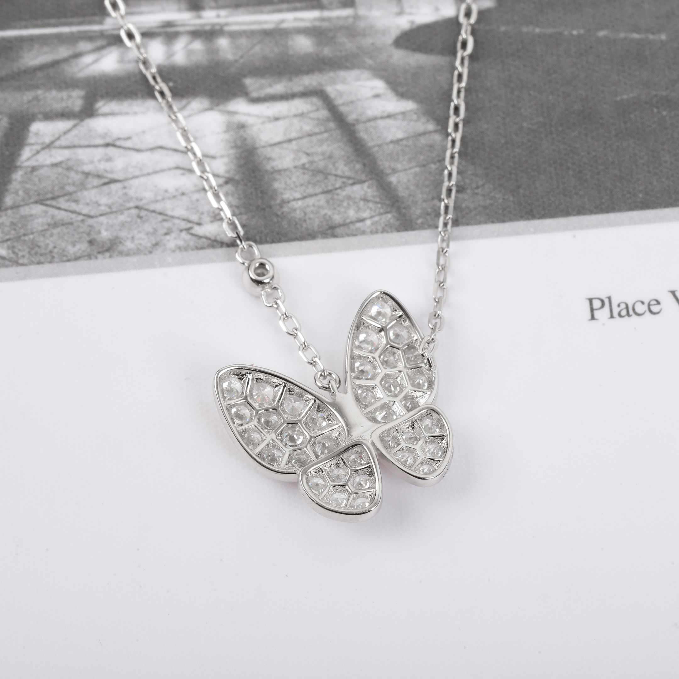 TOP Van Cleef & Arpels Butterfly Necklace - Silver