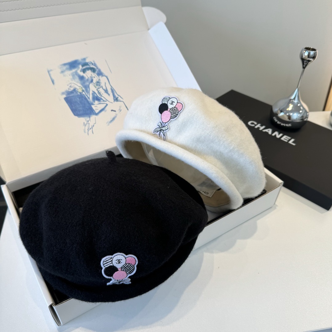 TOP CHANEL Beret Hat - 2 Colors