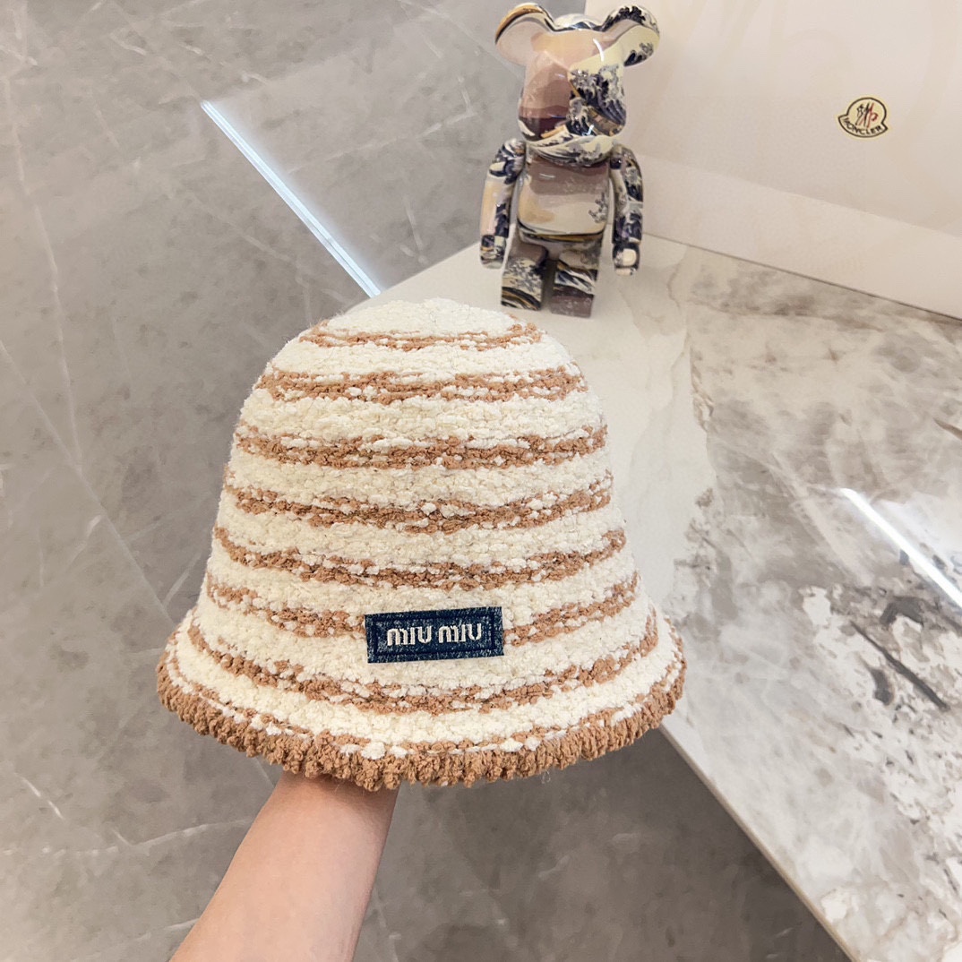 TOP Miu Miu Striped Fisherman's Hat - 3 Colors