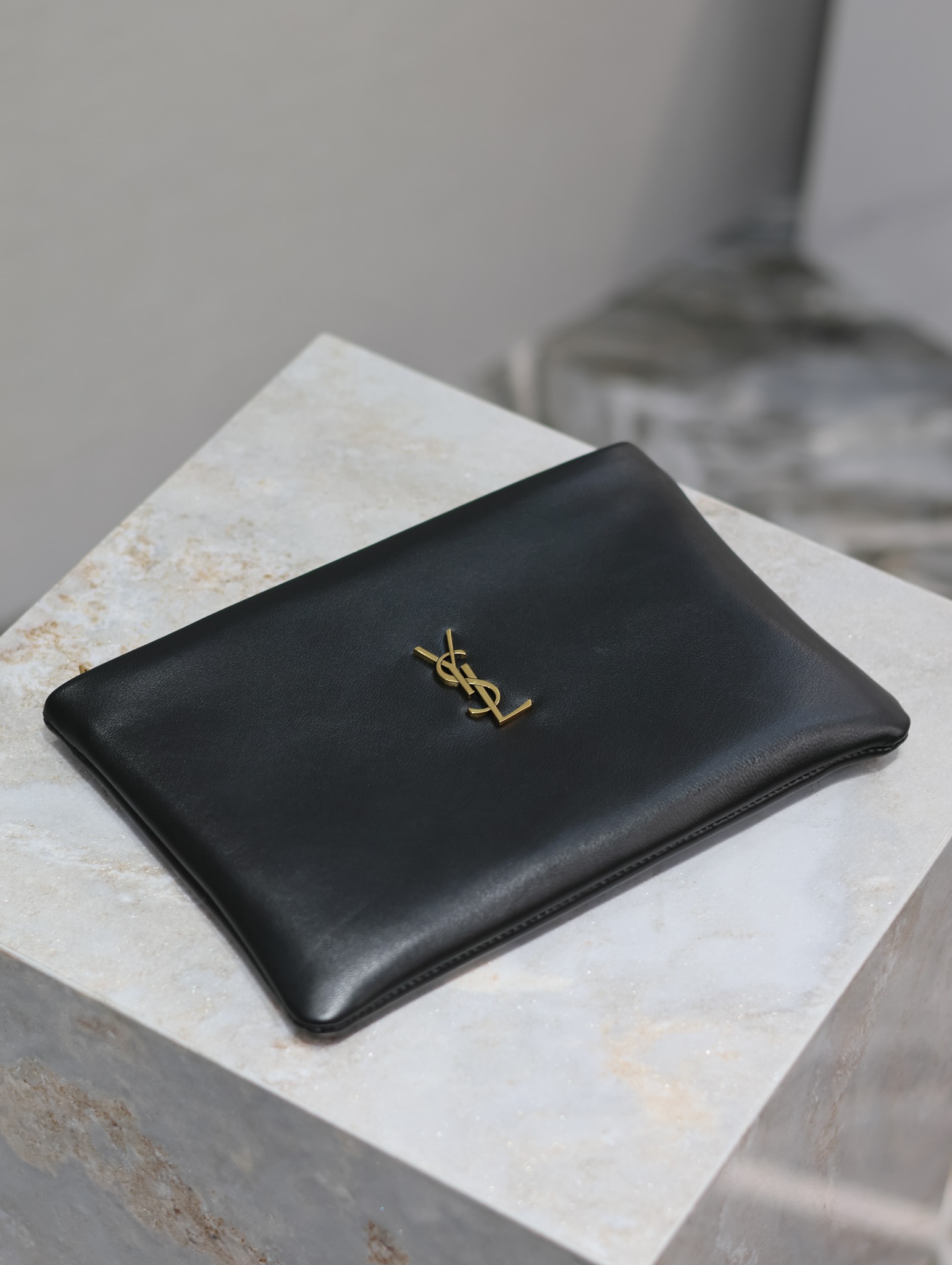 TOP Yves Saint Laurent YSL Le Calypso Cosmetic Bag 23×16×3cm/30x15x3.5cm/30x22x3cm - Black